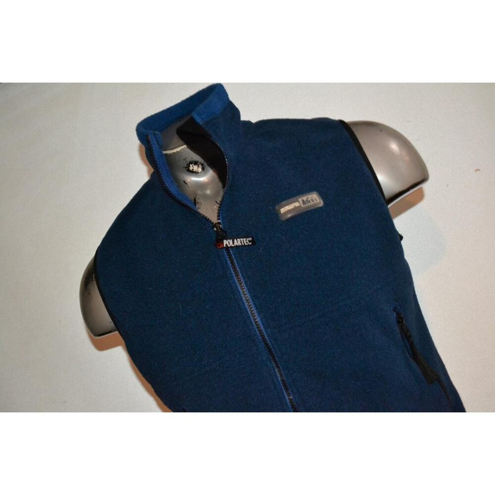 40661 REI Fleece Jacket Vest Polartec Blue Polyester Size Small Mens - Picture 2 of 8